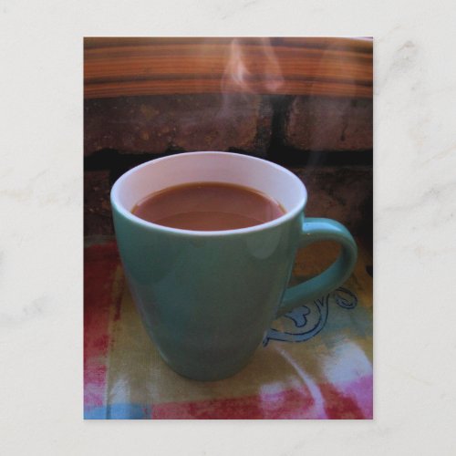 Steaming Hot Coffee Postcard