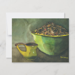 Steaming Morning Cup of Coffee Bowl Coffee Beans