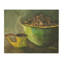 Steaming Morning Cup of Coffee Bowl Coffee Beans