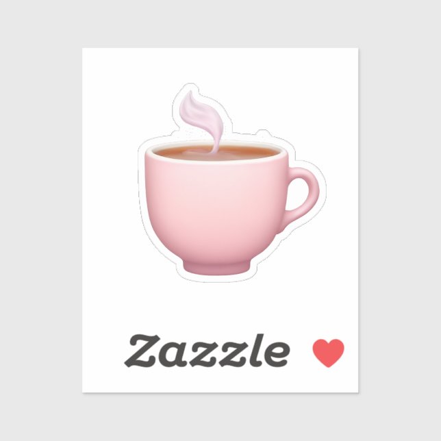 Steaming Pink Teacup Emoji  Sticker (Sheet)