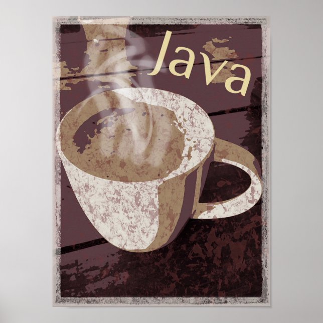 Steaming Rustic Java Mug Poster (Front)