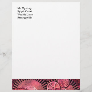 Steampink Pink Steampunk Letterhead