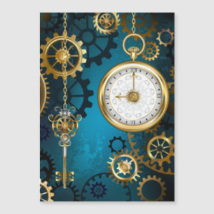 Steampun turquoise Background with Gears