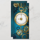 Steampun turquoise Background with Gears (Front/Back)