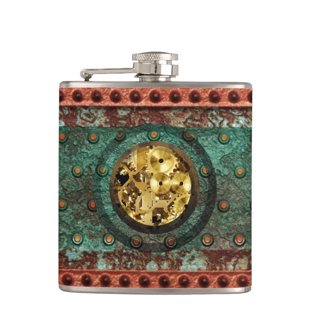 Steampunk 1B Wrapped Flask Options (Front)