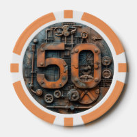 Steampunk $50 Poker Chip: Arcane Machina