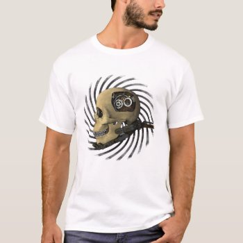 Steampunk A.i. Skull T-shirt by packratgraphics at Zazzle
