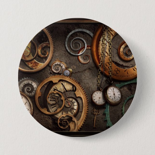 Steampunk - Abstract - Time is complicated Pinback Button (Front)