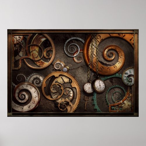 Steampunk _ Abstract _ Time is complicated Poster