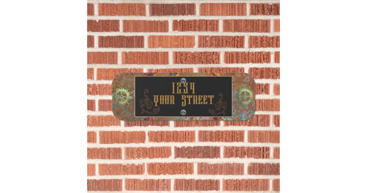 Steampunk Address Metal Sign | Zazzle