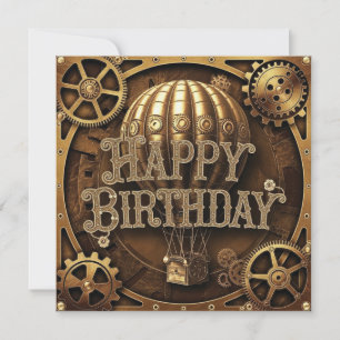 Steampunk Adventure Birthday Design Card