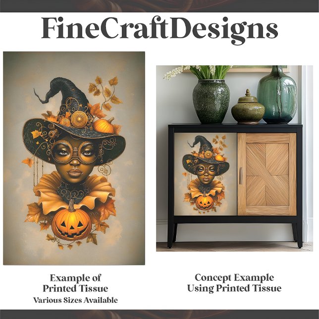 Steampunk African American Witch F6L Decoupage  Tissue Paper (Creator Uploaded)
