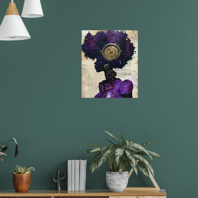 Steampunk African American Woman  Poster (Living Room 1)