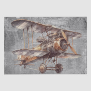 Steampunk Airplane Aircraft Tissue Paper