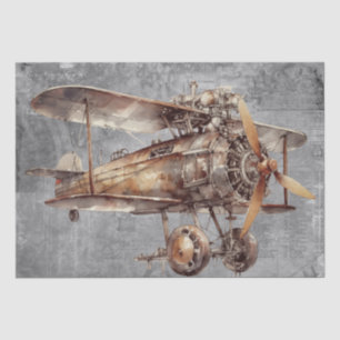 Steampunk Airplane Aircraft Tissue Paper