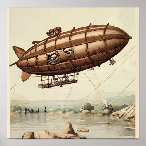 Steampunk Airship 1 Poster