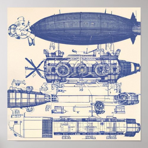 Steampunk Airship 4 Poster