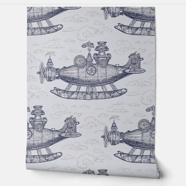 Steampunk Airship Adventure Wallpaper (Unrolling)