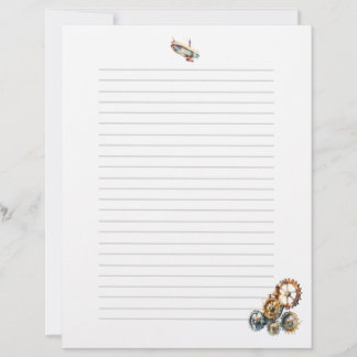 Steampunk Airship And Gears Letterhead