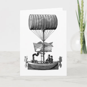 Steampunk Airship Card