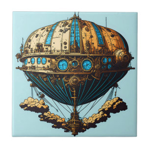 Steampunk Airship Dreams Ceramic Tile