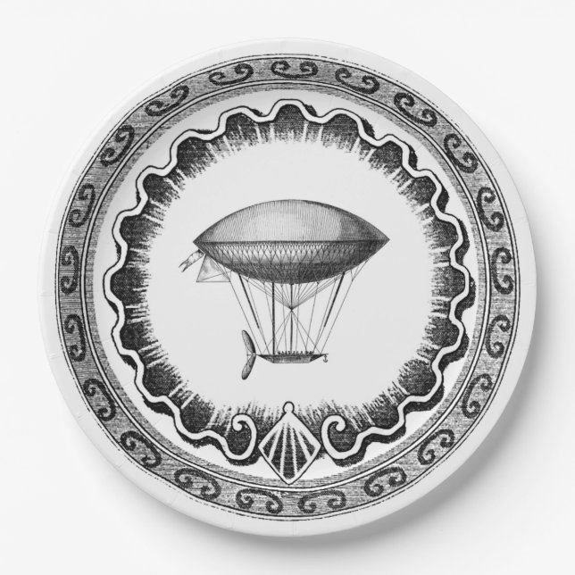 Steampunk Airship Paper Plates (Front)