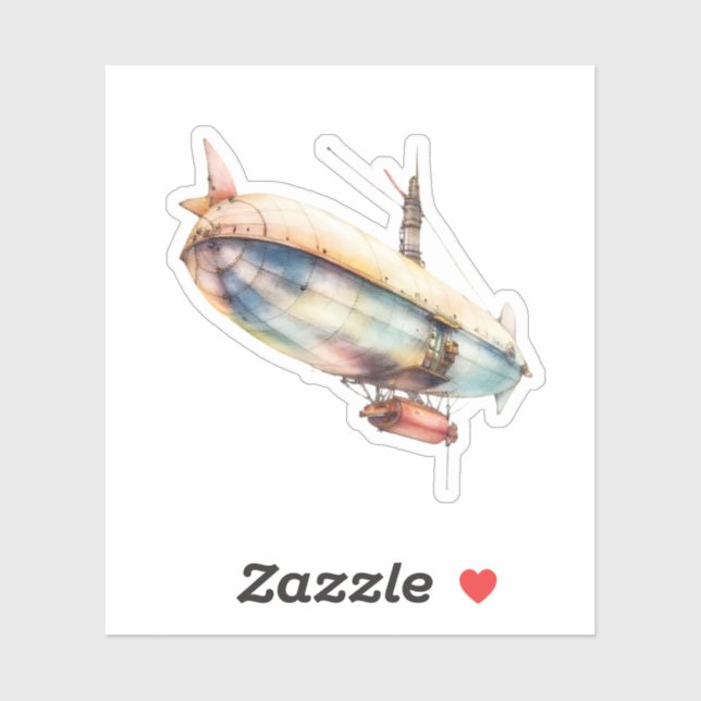 Steampunk Airship Sticker (Sheet)