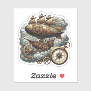Steampunk Airship Sticker