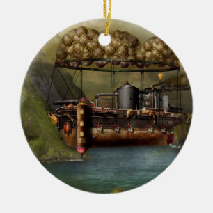 Steampunk - Airship - The original Noah's Ark Ceramic Ornament