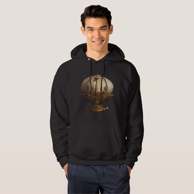 Steampunk Airship Victorian Hoodie (Front Full)