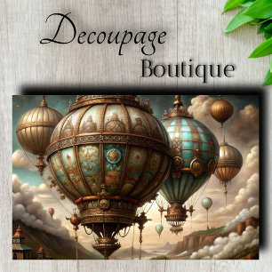 Steampunk Airships Decoupage Tissue Paper