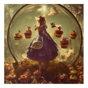 Steampunk Alice and Cupcakes AI Generated Art