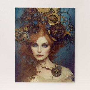 Steampunk Alice Stunning Fantasy Portrait Jigsaw Puzzle