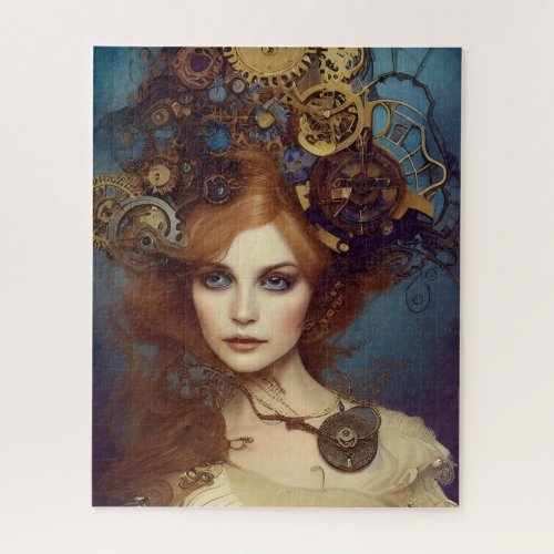 Steampunk Alice Stunning Fantasy Portrait  Jigsaw Puzzle