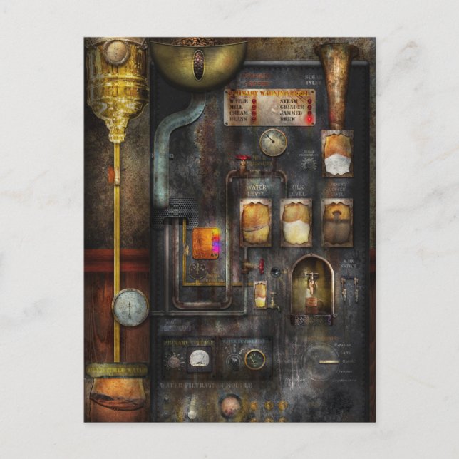 Steampunk - All that for a cup of coffee Postcard (Front)