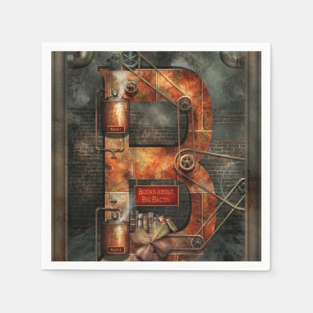 Steampunk - Alphabet - B is for Belts Paper Napkins (Front)
