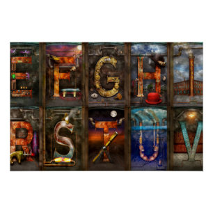 Steampunk - Alphabet - Complete Alphabet Poster
