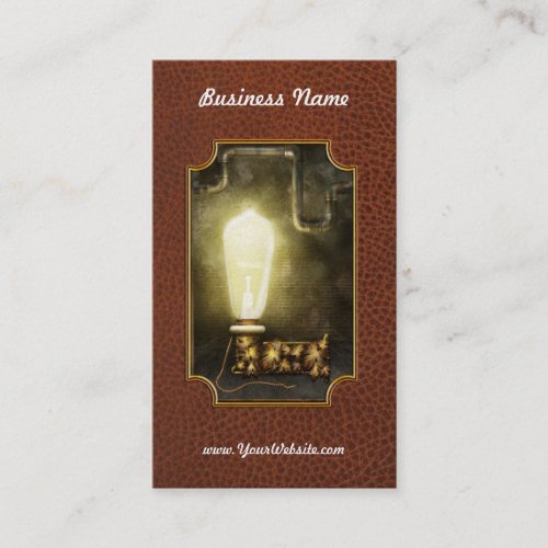 Steampunk _ Alphabet _ L is for Light Bulb Business Card