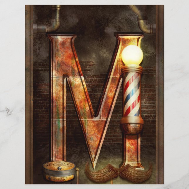 Steampunk - Alphabet - M is for Mustache Flyer (Front)
