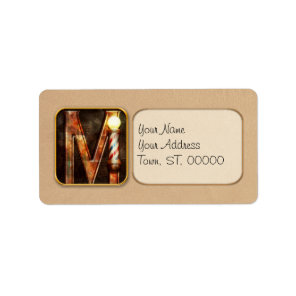 Steampunk - Alphabet - M is for Mustache Label