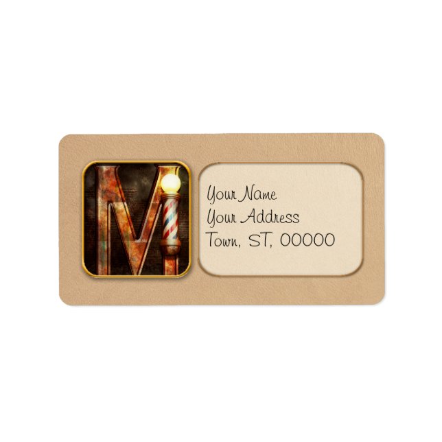 Steampunk - Alphabet - M is for Mustache Label (Front)