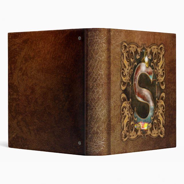 Steampunk - Alphabet - S is for Steam 3 Ring Binder (Background)