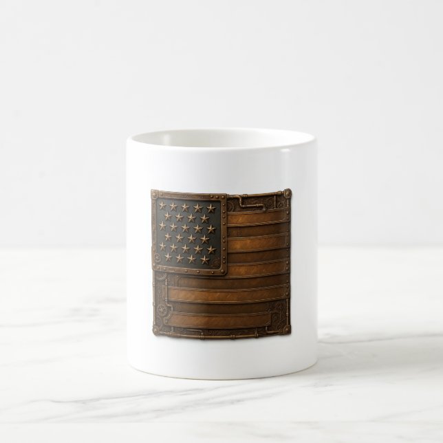 Steampunk American Flag. Coffee Mug (Center)