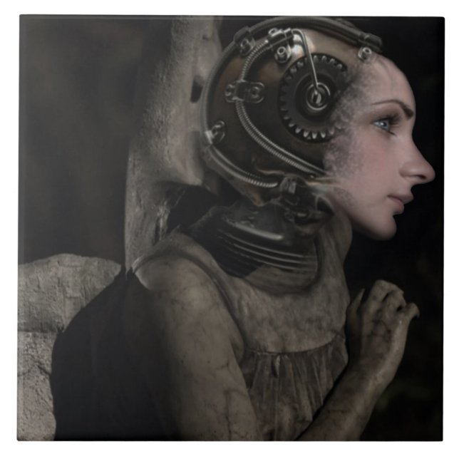 Steampunk Angel Ceramic Tile (Front)