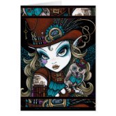 Steampunk Angel Owl Familiar Jewels Fairy Art (Front)