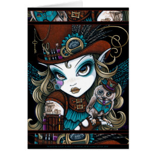 Steampunk Angel Owl Familiar Jewels Fairy Art Cards