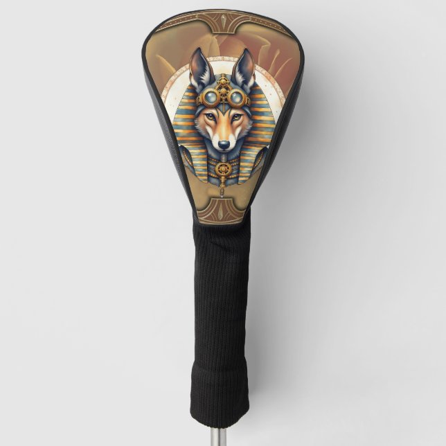 Steampunk Anubis Fox Portrait Golf Head Cover (Front)