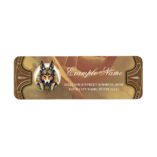Steampunk Anubis Fox Portrait Label