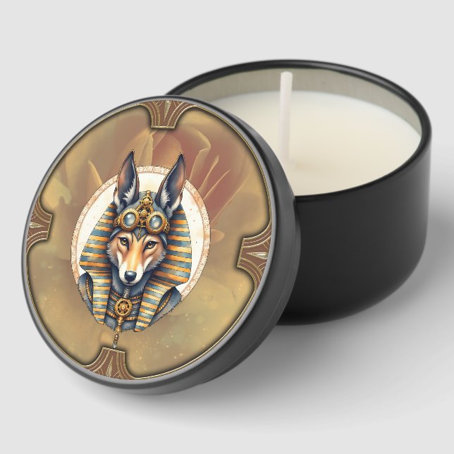 Steampunk Anubis Fox Portrait Mini Candle Favors (Corner)