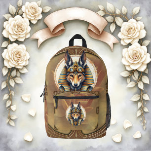Steampunk Anubis Fox Portrait Printed Backpack